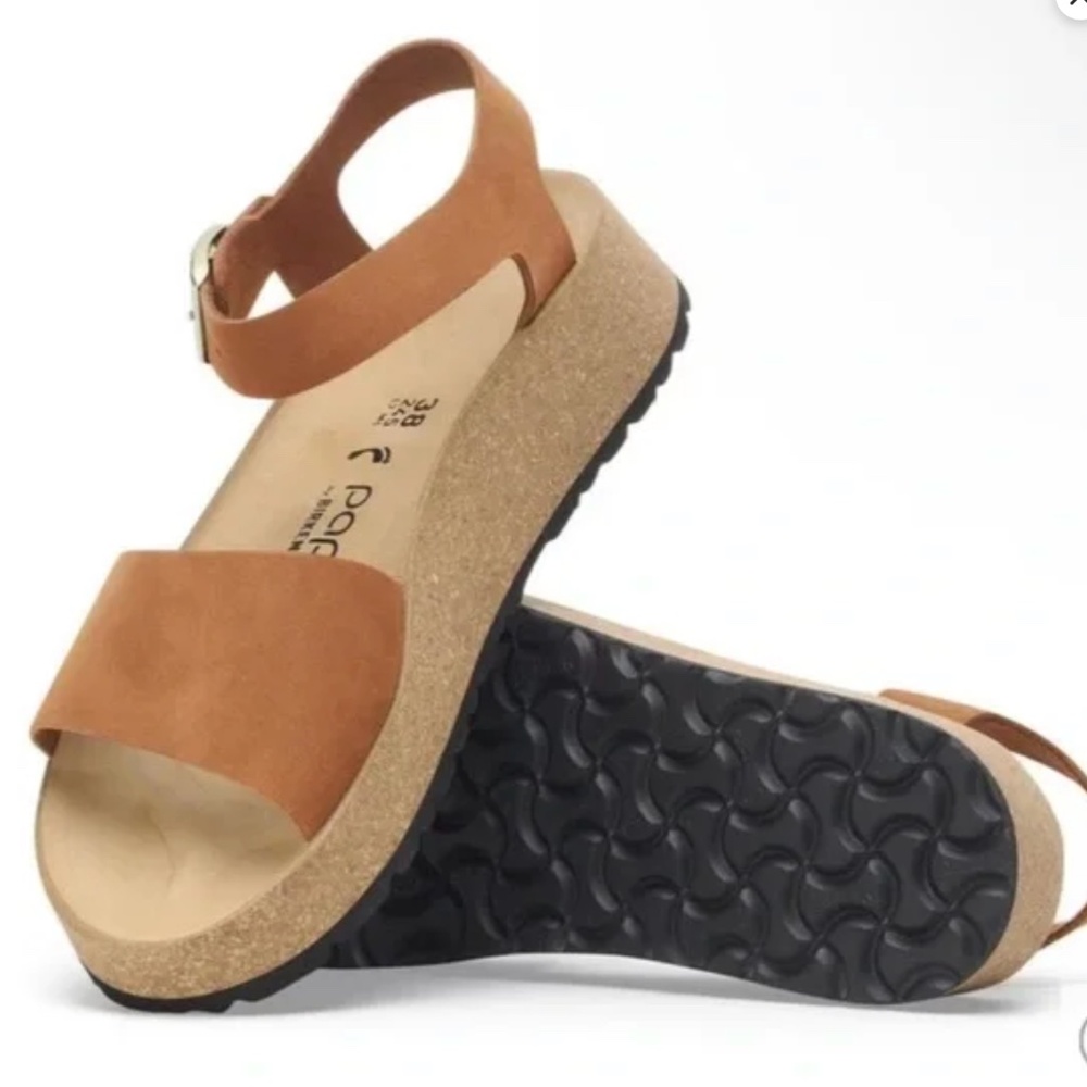 NEW in Box NWT Birkenstock Papillio Glenda Nubuck Leather Sandals Wedge Size 40